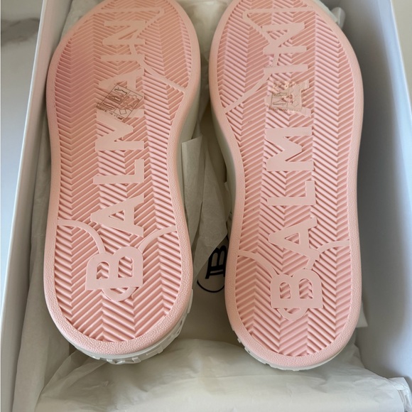 NWT Balmain Women\'s B Court White Blue Sneakers